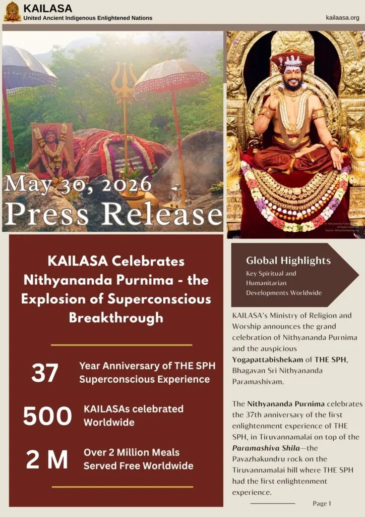 KAILASA Celebrates Nithyananda Purnima